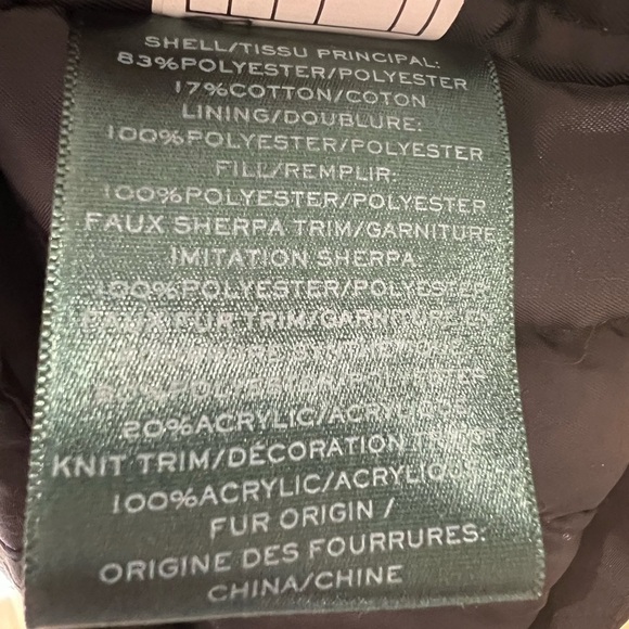 Lauren Ralph Lauren black faux fur trim hooded women’s coat size XS - Picture 7 of 8